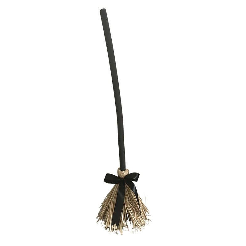 🧹 Animated Flying Witch Broom, Auto Moving Halloween Prop with Creepy Cackles, Green LED & Bendable Stem